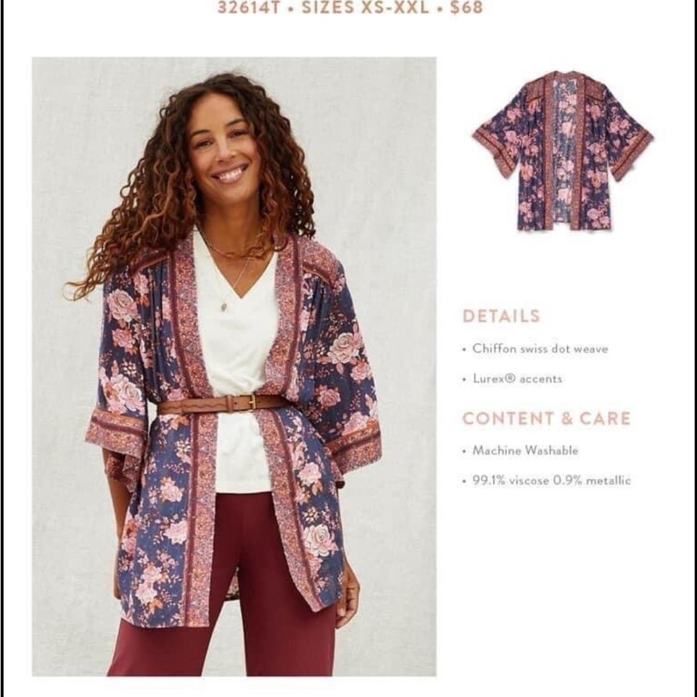 Matilda Jane Floral Kimono Cardigan - Blue and Pink
